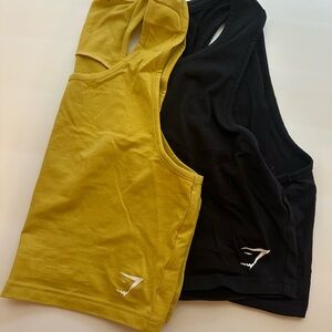 Gymshark Black and Gold Sleeveless Tops